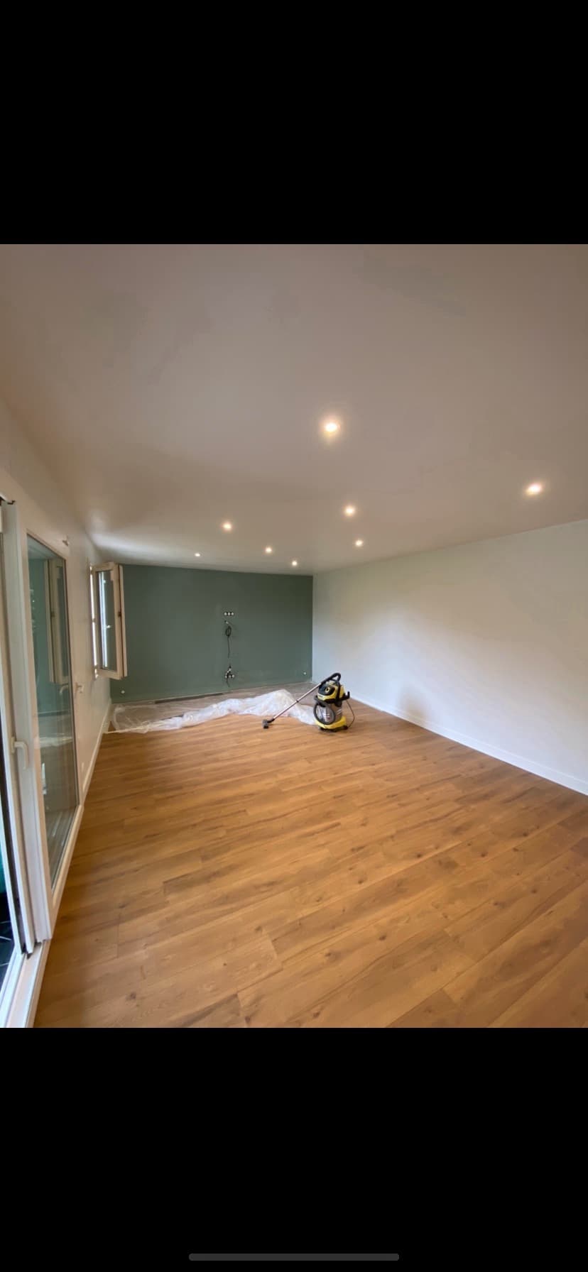 Rénovation complète parquet chêne faux plafond spots — Benjamin Barbereau Vendôme